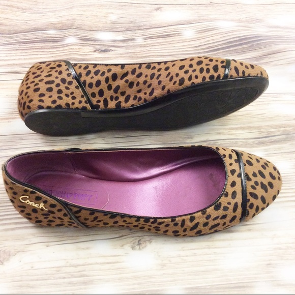 Coach Shoes - Coach Poppy Calf Hair Leopard Captoe Ballet Flats